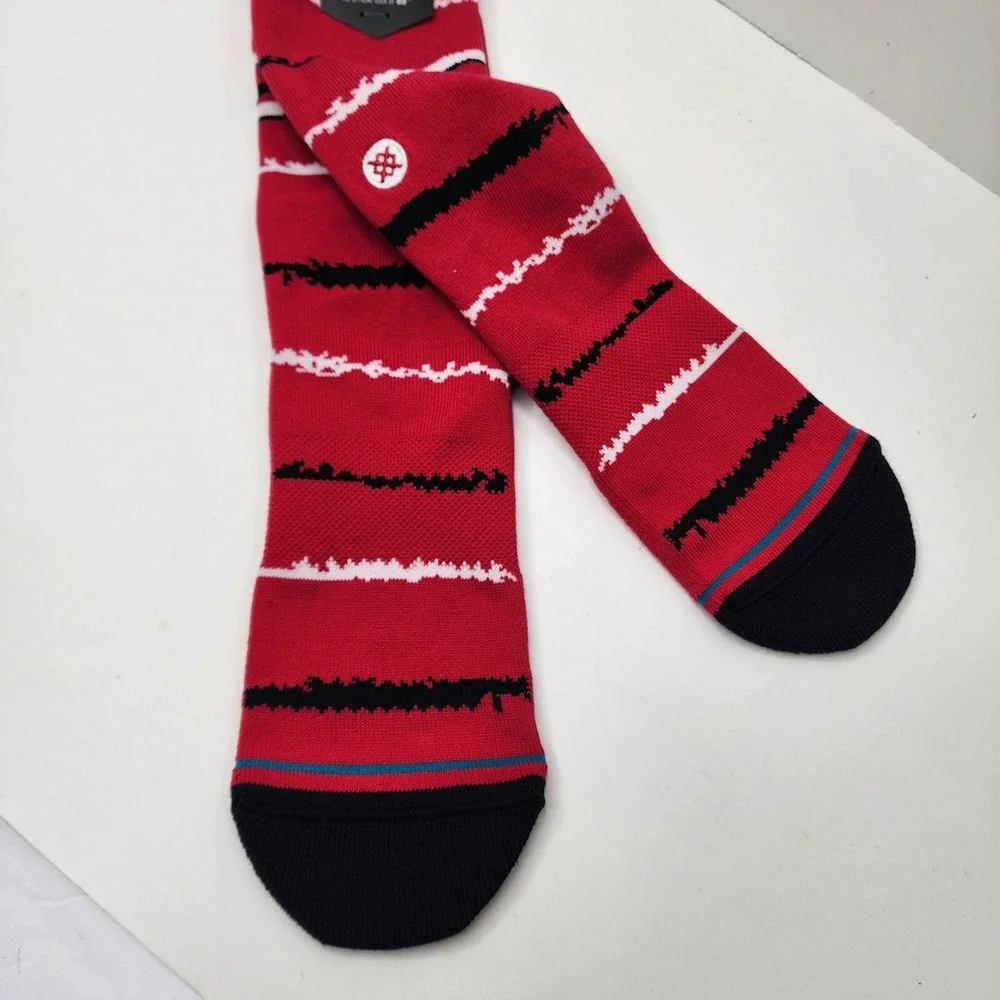 NEW Stance MLB CIN Cincinnati Reds Mens Large Chalk Casual Crew Socks NWT